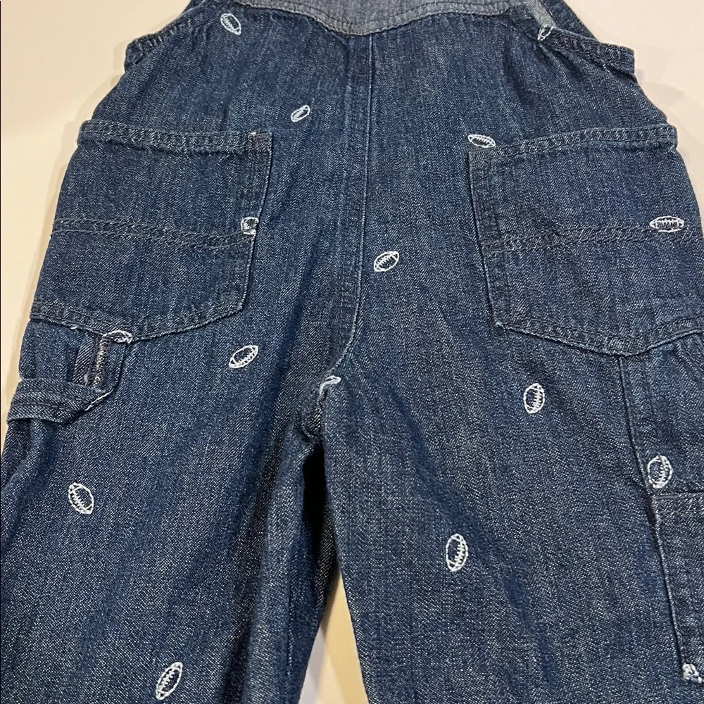 OshKosh B'gosh - Blue Chambray and Denim Overalls, White‎ Embroidery